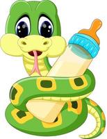illustrazione del simpatico cartone animato serpente verde vettore