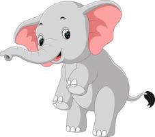 simpatico cartone animato di elefante vettore