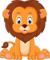 simpatico cartone animato leone vettore