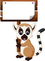 simpatico cartone animato lemure vettore