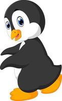 simpatico cartone animato pinguino vettore