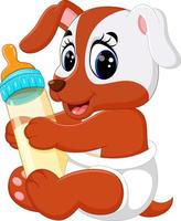illustrazione del simpatico cartone animato cane vettore