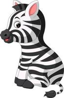 simpatico cartone animato zebra vettore