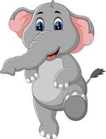 illustrazione del simpatico cartone animato elefante vettore