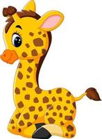 illustrazione del simpatico cartone animato giraffa vettore