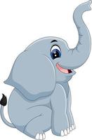 simpatico cartone animato elefante di illustrazione vettore