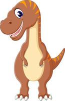 illustrazione del simpatico cartone animato di dinosauro vettore