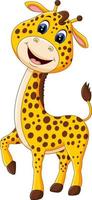 simpatico cartone animato giraffa di illustrazione vettore