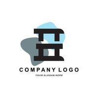 logo della lettera h, design delle iniziali del marchio aziendale, illustrazione vettoriale della serigrafia adesiva