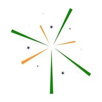 semplice fuoco d'artificio in stile bandiera indiana. illustrazione vettoriale