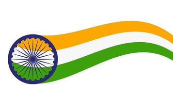 bandiera indiana isolata su bianco illustrazione vettoriale