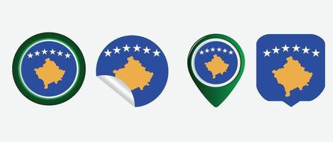 icona della bandiera del Kosovo. set di icone web. collezione di icone piatte. semplice illustrazione vettoriale. vettore