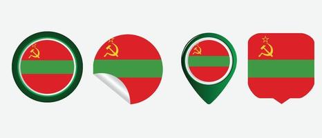 Transnistria bandiera icona simbolo illustrazione vettoriale
