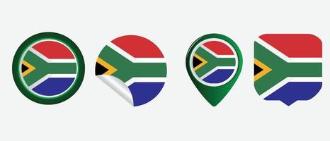 icona della bandiera del sud africa. set di icone web. collezione di icone piatte. semplice illustrazione vettoriale. vettore