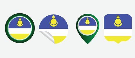 bandiera della Buriazia. icona piatta simbolo illustrazione vettoriale