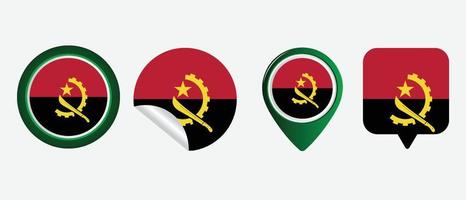 bandiera dell'Angola icona piatta simbolo illustrazione vettoriale