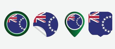 bandiera delle isole Cook. icona piatta simbolo illustrazione vettoriale
