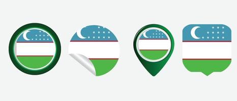 bandiera dell'Uzbekistan. icona piatta simbolo illustrazione vettoriale