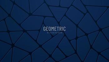 astratto blu scuro voronoi blocchi 3d sfondo scuro. design moderno della bandiera degli elementi di forme poligonali di stile futuristico. concetto di struttura di forme geometriche semplici e pulite. illustrazione vettoriale