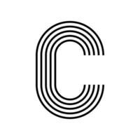 lettera lineare c icona moderna. linea dell'alfabeto e c disegno a intreccio di erbe. logo, identità aziendale, app, banner creativi e altro ancora. linea geometrica creativa. vettore