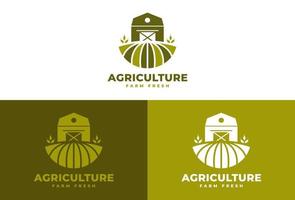 modello di disegno vettoriale del logo della casa del fienile, ispirazione del modello di concetto del logo della fattoria