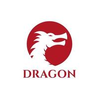 disegno dell'illustrazione di vettore del logo della siluetta del drago, elemento del logo del drago