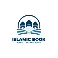 modello di progettazione del logo del libro della conoscenza islamica, modello di progettazione del logo del libro islamico vettore