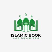 modello di disegno vettoriale del logo del libro islamico, elemento del logo della conoscenza islamica