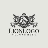 illustrazione del modello di vettore di progettazione di logo del leone