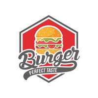 illustrazione vettoriale del modello di progettazione del logo dell'hamburger