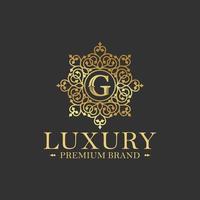 modello di logo floreale araldico cerchio di lusso in vettoriale per ristorante, royalty, boutique, caffetteria, hotel, gioielli, moda e altre illustrazioni vettoriali