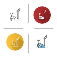 icona di cyclette. design piatto, stili lineari e di colore. bicicletta stazionaria. illustrazioni vettoriali isolate