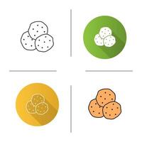 icona di gocce di cioccolato. design piatto, stili lineari e di colore. biscotti. illustrazioni vettoriali isolate