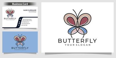 illustrazione dell'icona monolinea del profilo della linea vettoriale del logo della farfalla