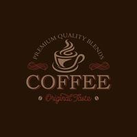 modello di progettazione logo caffetteria. emblema del caffè retrò. arte vettoriale. vettore
