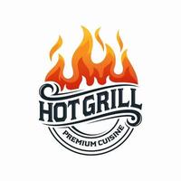 modello di vettore di progettazione logo grill caldo