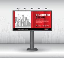 modello di progettazione cartellone pubblicitario, pubblicità, costruzione realistica per pubblicità esterna su sfondo città, design banner per pubblicità esterna, banner web, poster, presentazione, modello aziendale vettore