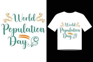Il design della maglietta della giornata mondiale della popolazione cita il vettore del modello 2022 e un altro anno