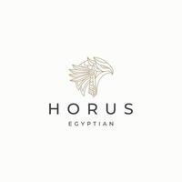 modello di progettazione dell'icona del logo di horus dio egiziano. elegante vettore piatto d'oro di lusso