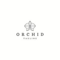 vettore piatto del modello di progettazione dell'icona del logo del fiore dell'orchidea