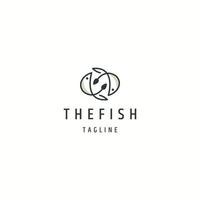 vettore piatto del modello di progettazione dell'icona del logo di pesce