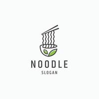 noodle natura cibo vegano logo icona design modello piatto illustrazione vettoriale