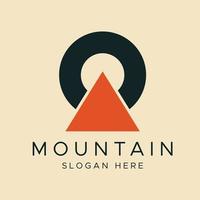 disegno vettoriale del modello di logo del cerchio di montagna