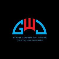 gwj lettera logo design creativo con grafica vettoriale