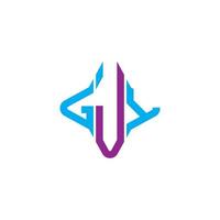 gjy lettera logo design creativo con grafica vettoriale