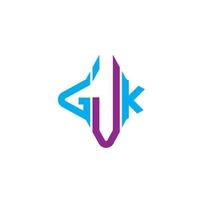 gjk lettera logo design creativo con grafica vettoriale