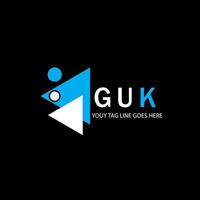 guk lettera logo design creativo con grafica vettoriale