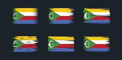collezione di bandiere delle Comore. bandiera nazionale vettore