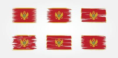 collezione di bandiere del montenegro. bandiera nazionale vettore