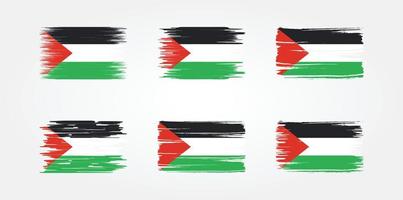 collezione di pennelli bandiera palestina. bandiera nazionale vettore